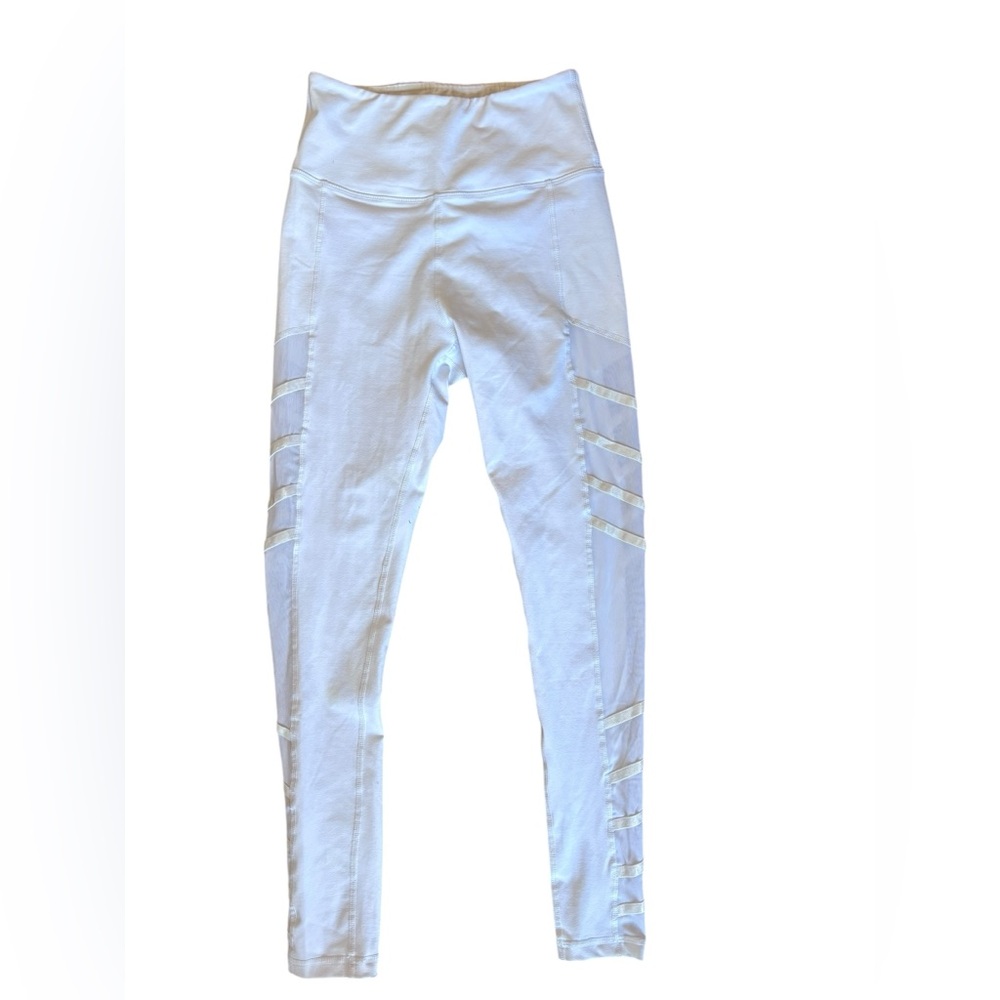 BUFFBUNNY Mesh High Waisted White Leggings Women’s Size S - Picture 2 of 12